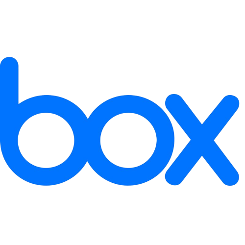 A render showing the Box cloud storage logo in blue color.