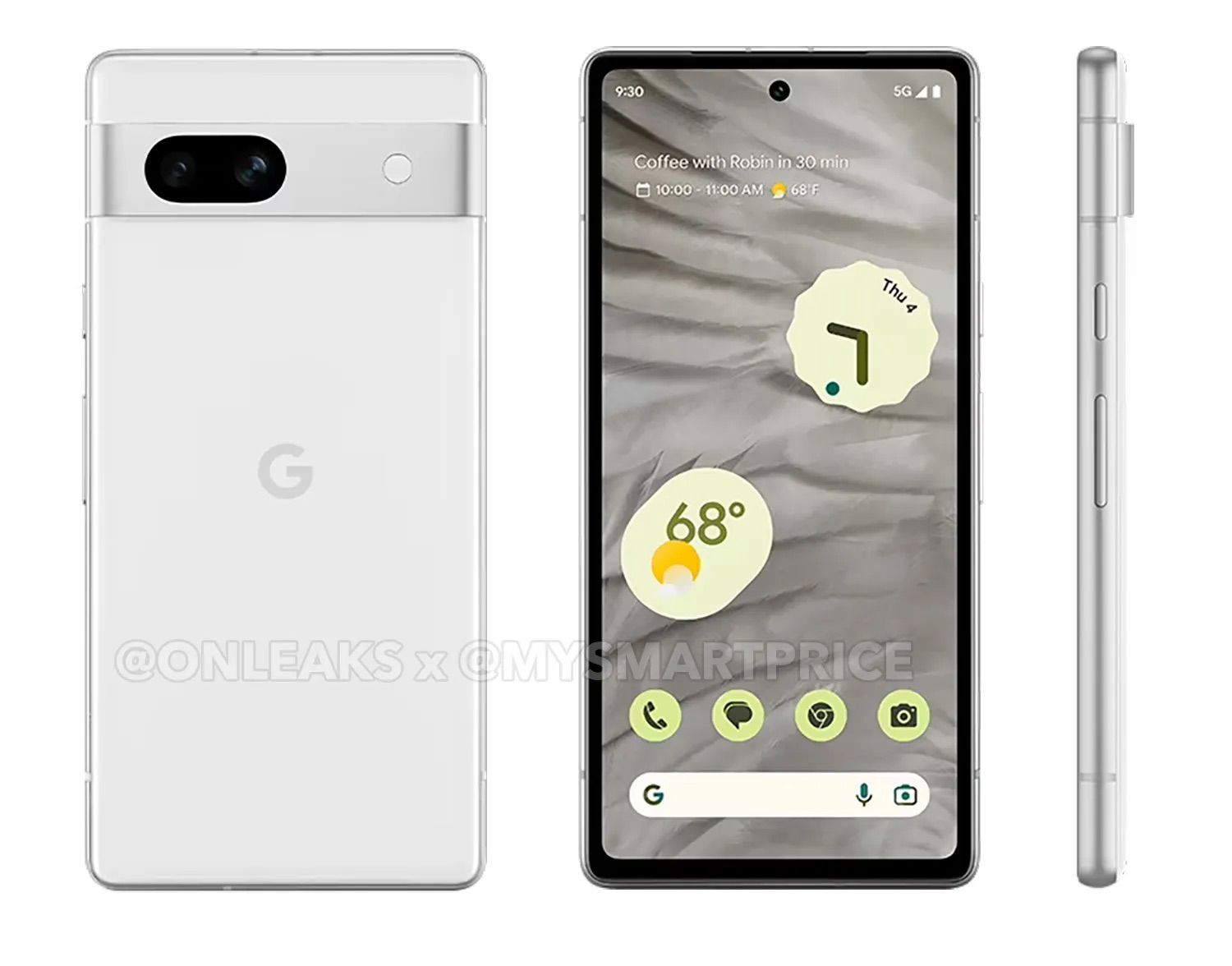 Google pixel 7a en color blanco