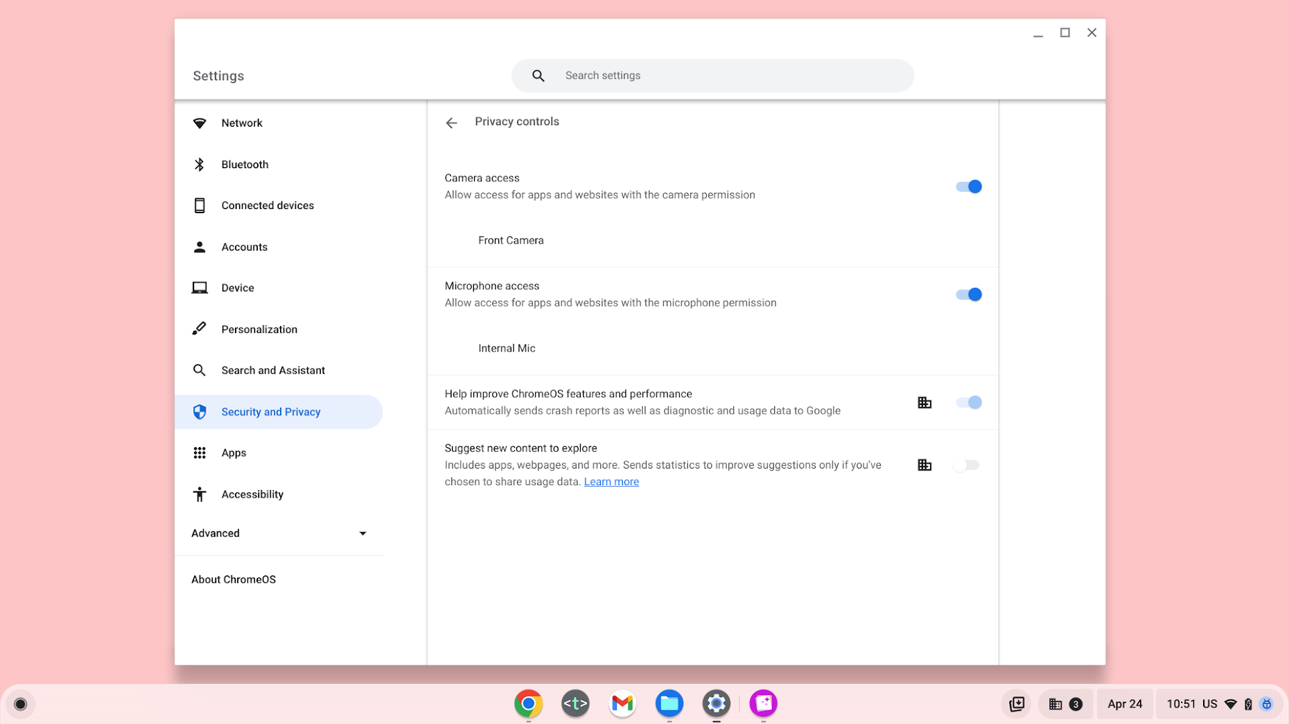 ChromeOS is getting privacy controls for camera and microphone