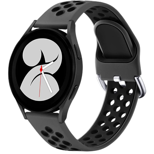 A render of the Lerobo sport band for Galaxy Watch 4 in gray color.