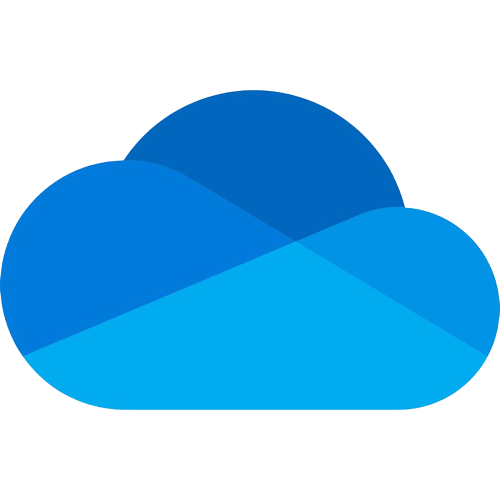 A render of the Microsoft OneDrive logo which is a cloud filled with different shades of blue color.