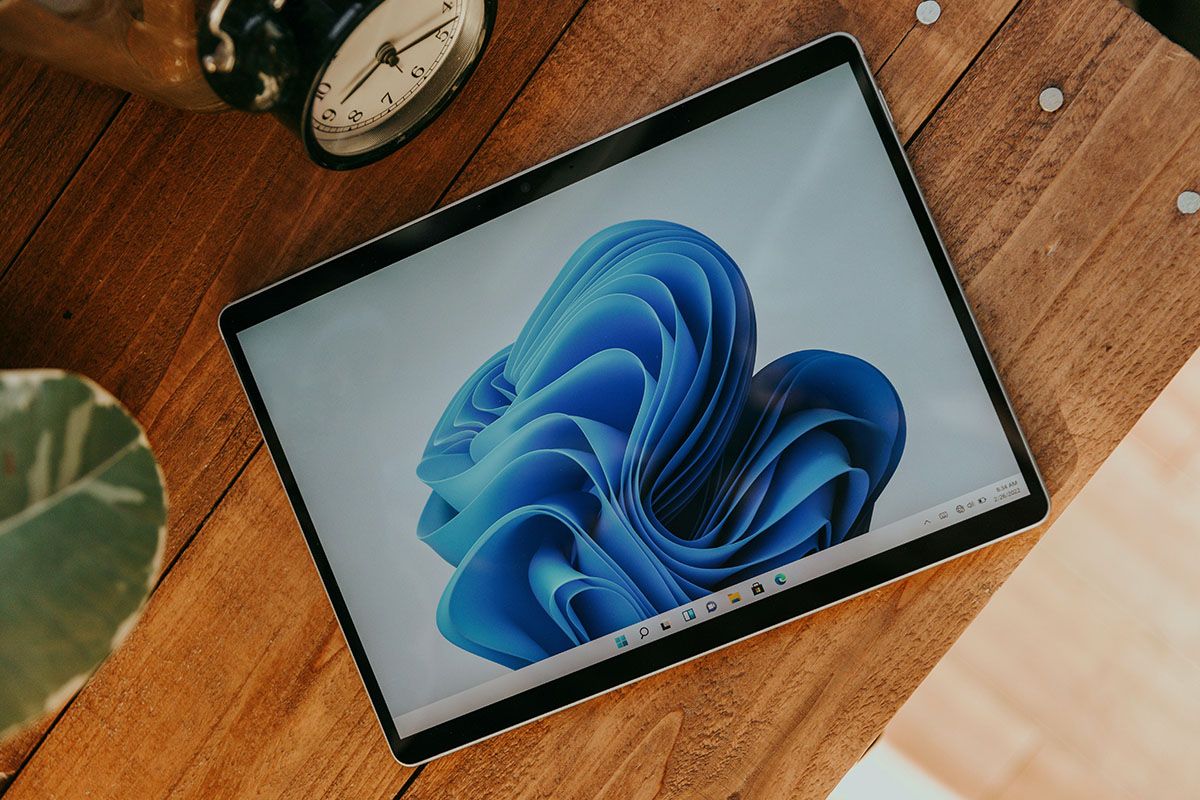 Microsoft Windows 11 on a tablet computer