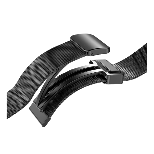 A render showing the Samsung Milanese band for Galaxy Watch 5 in grey color.