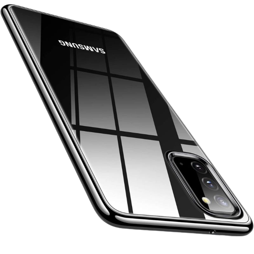 Рендер, показывающий ультратонкий прозрачный корпус TORRAS, установленный на черный цвет. Galaxy Note  20.