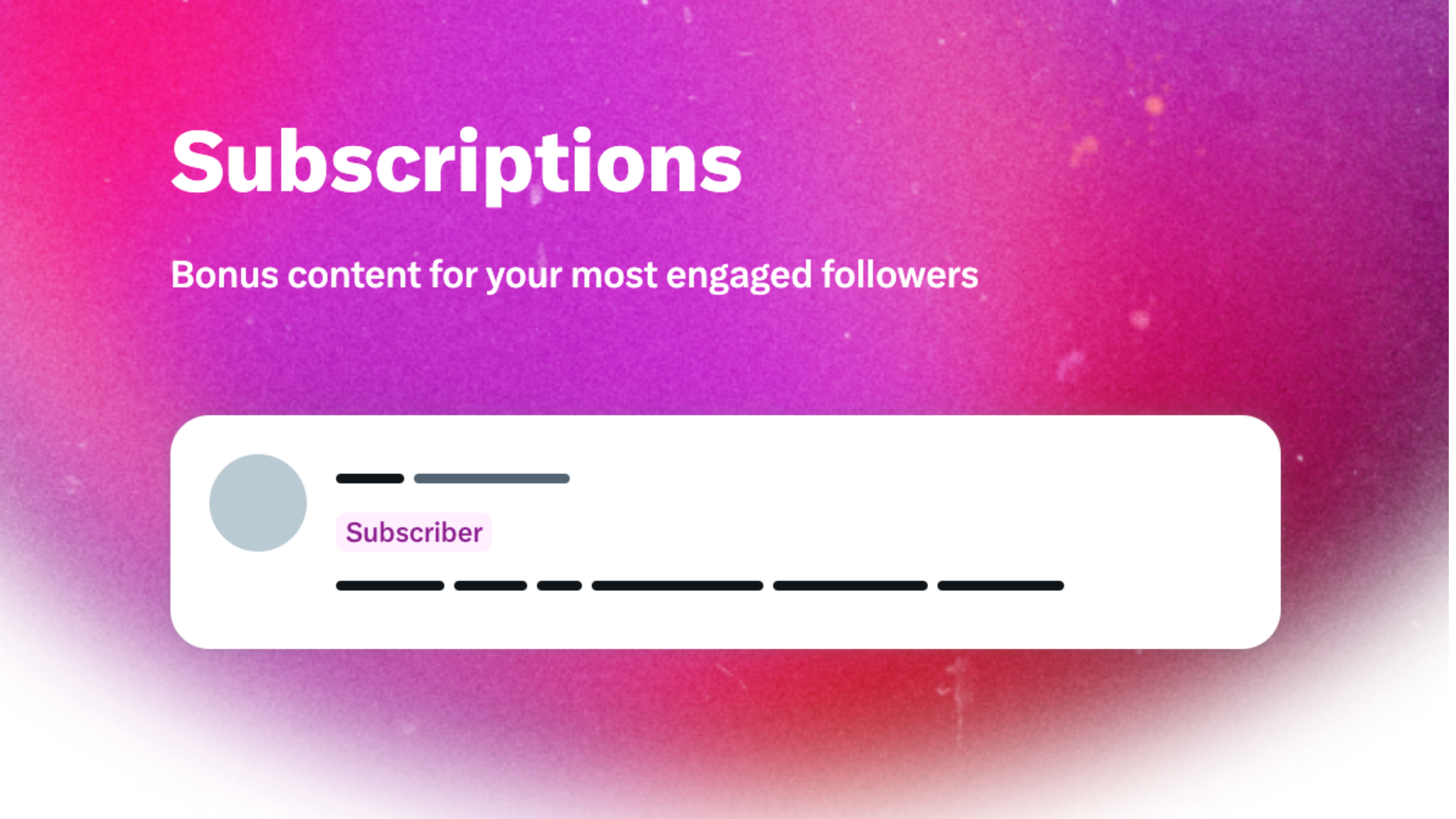 Twitter Subscriptions in pink showing eligibility for the service