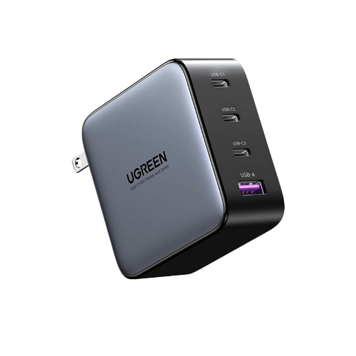 A render of the UGREEN 100W Nexode GaN charger in gray color.