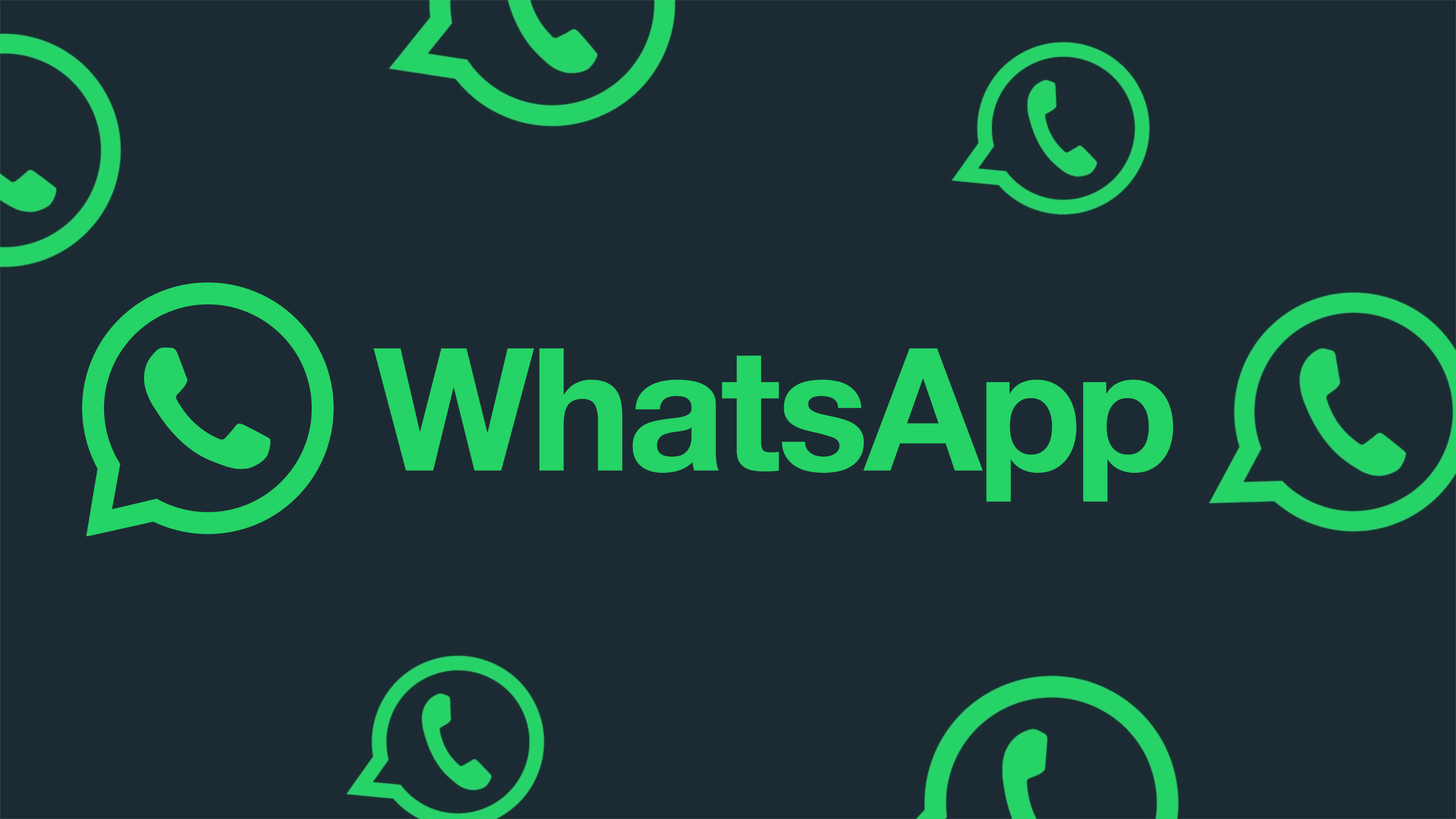 WhatsApp logo on dark blue background
