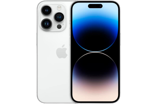 A render showing the front and back of the Apple iPhone Pro in silver color.