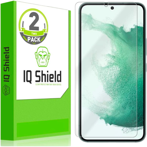 A render showing the IQShield anti-bubble clear film for Galaxy S23+.