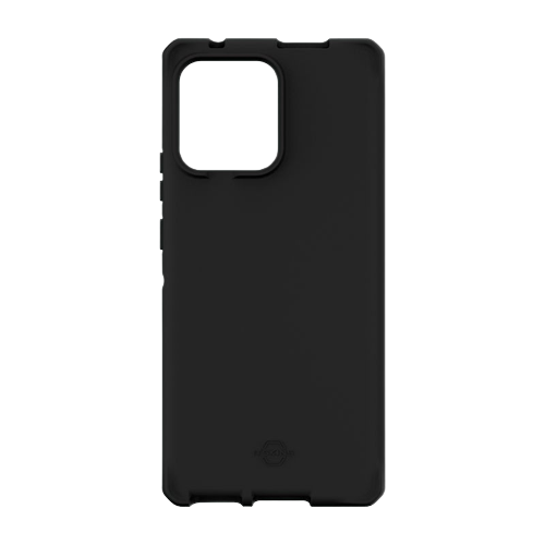 Rendering showing the ITSKINS Hybrid R silk case for the Motorola Edge+ (2023) in black.