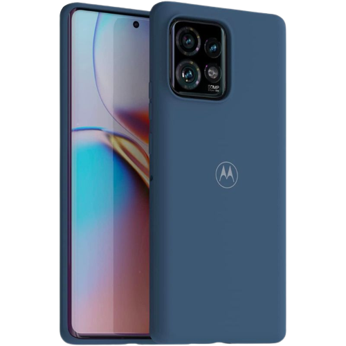 View of the Motorola Soft Protective Case for Edge+ 2023 in Blue.