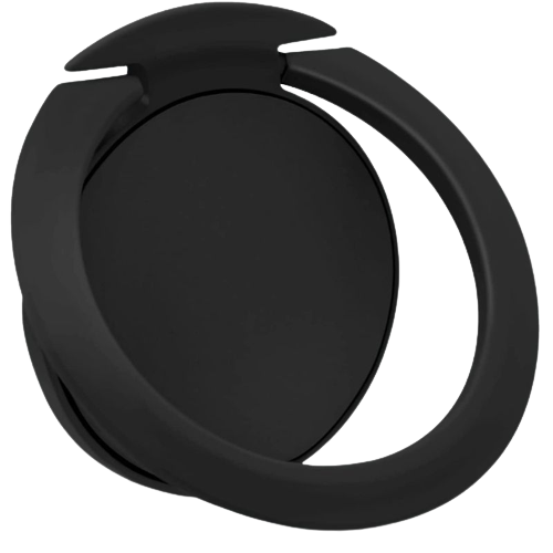 A render of the Naiadiy kickstand ring holder in black color.