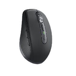 Logitech MX Anywhere 3S mouse in black floating vertical 