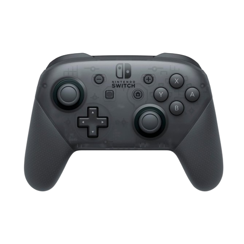 Black Nintendo Switch Pro controller, front view