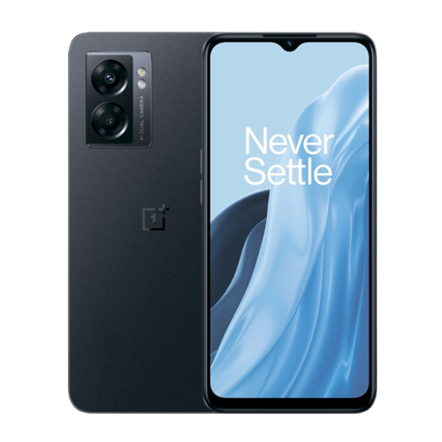 A render showing the OnePlus Nord N300 5G in black color.