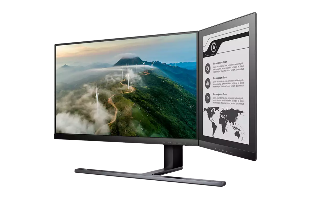 Angled front view of the Philips 24B1D5600 monitor facing left