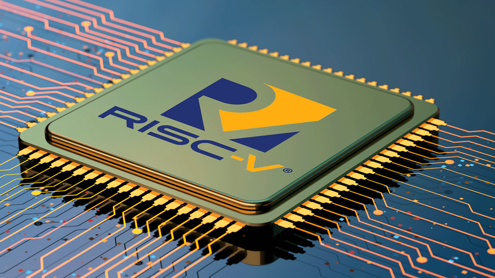 A render of a RISC-V chip.