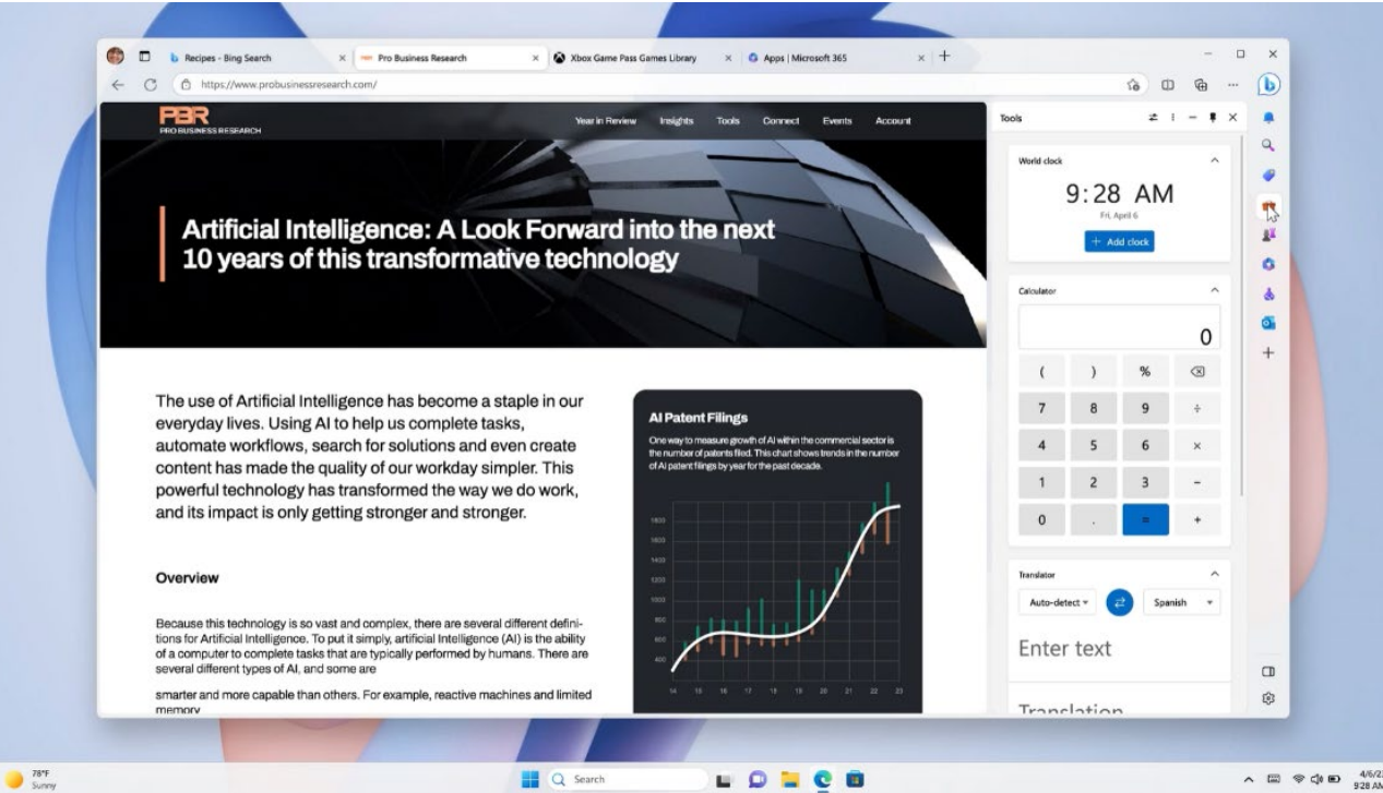 Windows 365 copilot in Edge