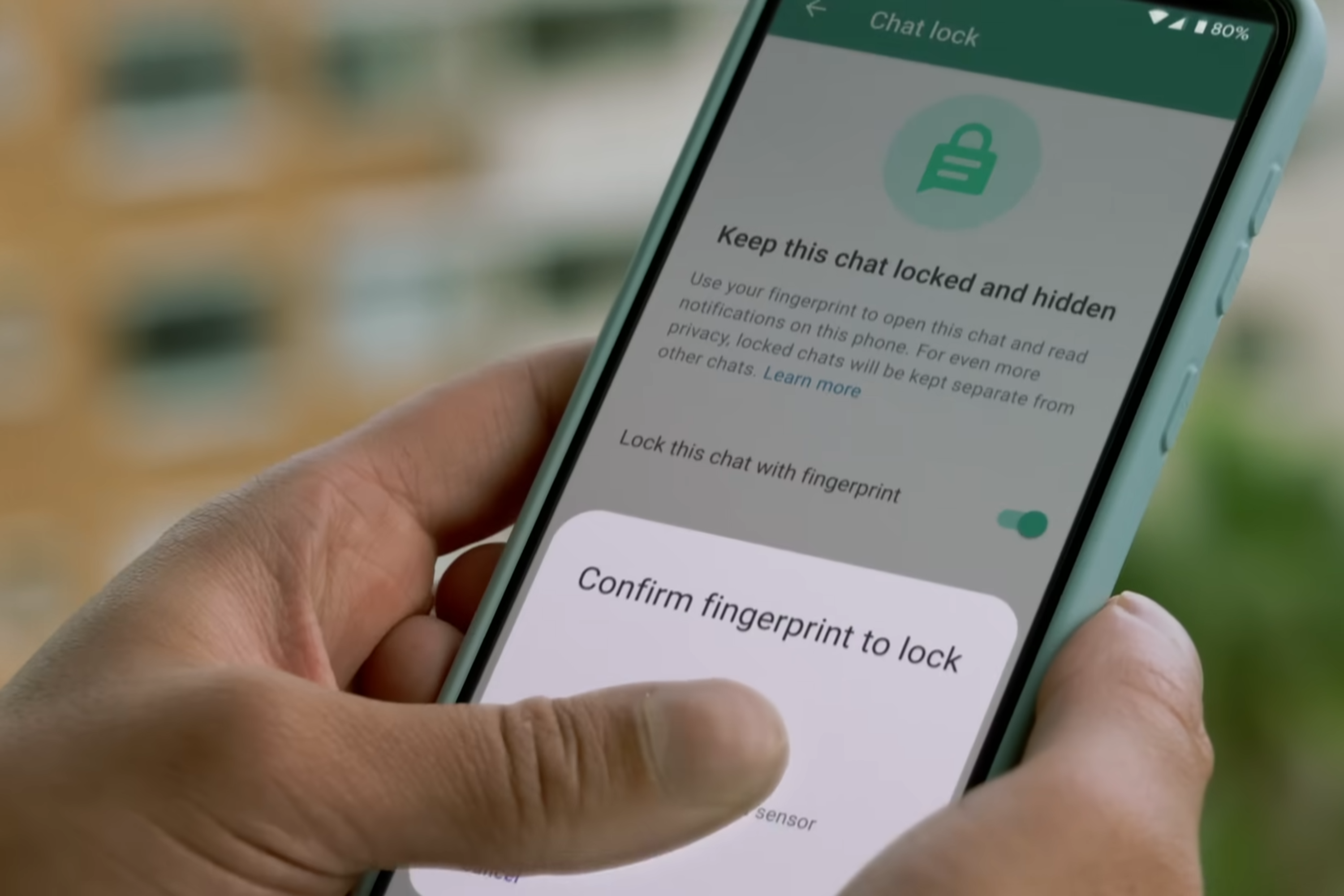 User locking chats using fingerprint with new WhatsApp Chat Lock 