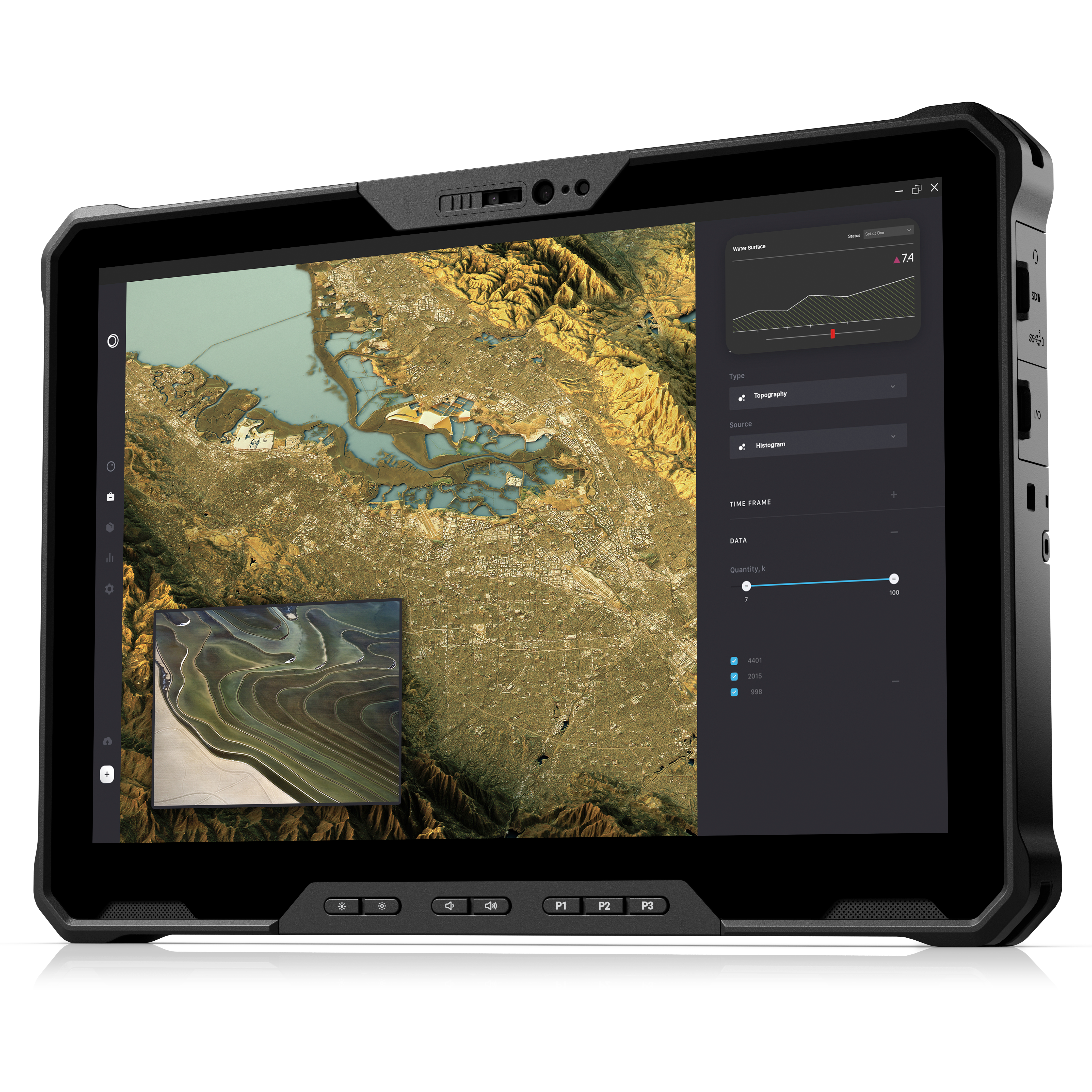 Angled front view of the Dell Latitude 7320 Rugged Extreme