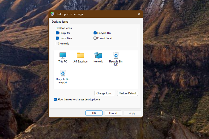 Windows 11 desktop icons