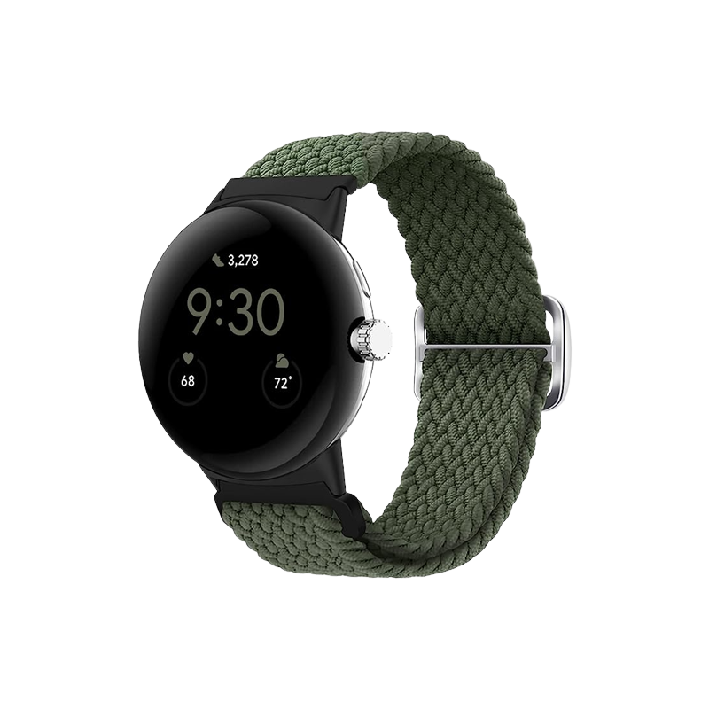 Eiavike Braided Solo Loop for Pixel Watch on transparent background.