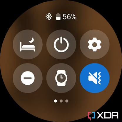 Screenshot of Galaxy Watch 4 quick settings.