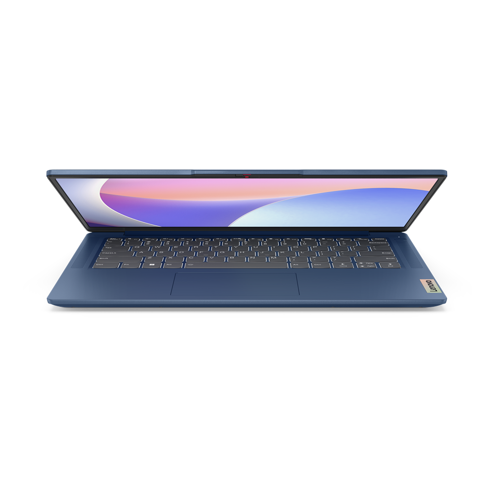Front view of the Lenovo IdeaPad Slim 3i with the lid open at 45 degrees