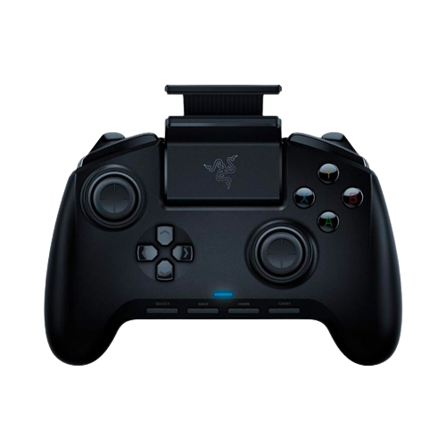 A render of the Razer Raiju Mobile controller in black color.