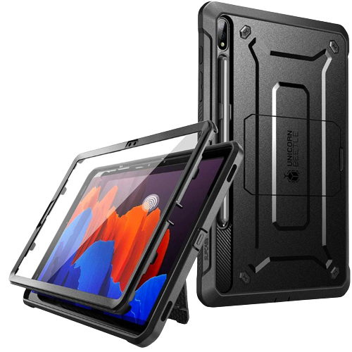 A render of the SUPCASE UB Pro for Galaxy Tab S8+ in black color.