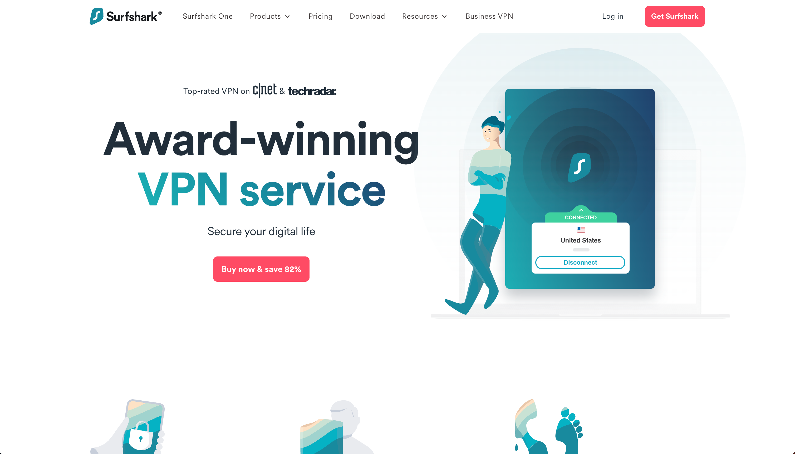 Surfshark VPN webpage