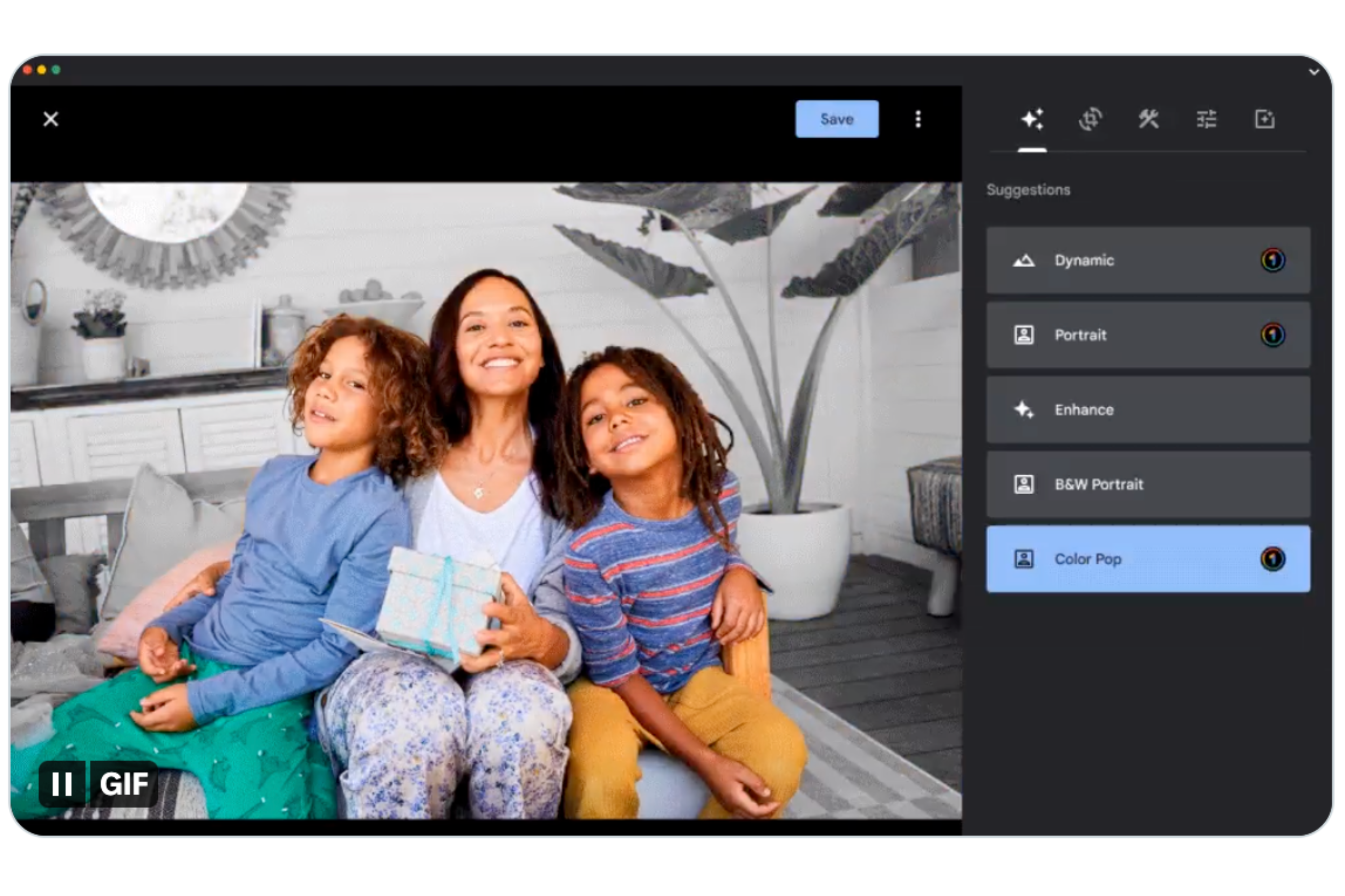 Google Photos on web enhanced editing tools 