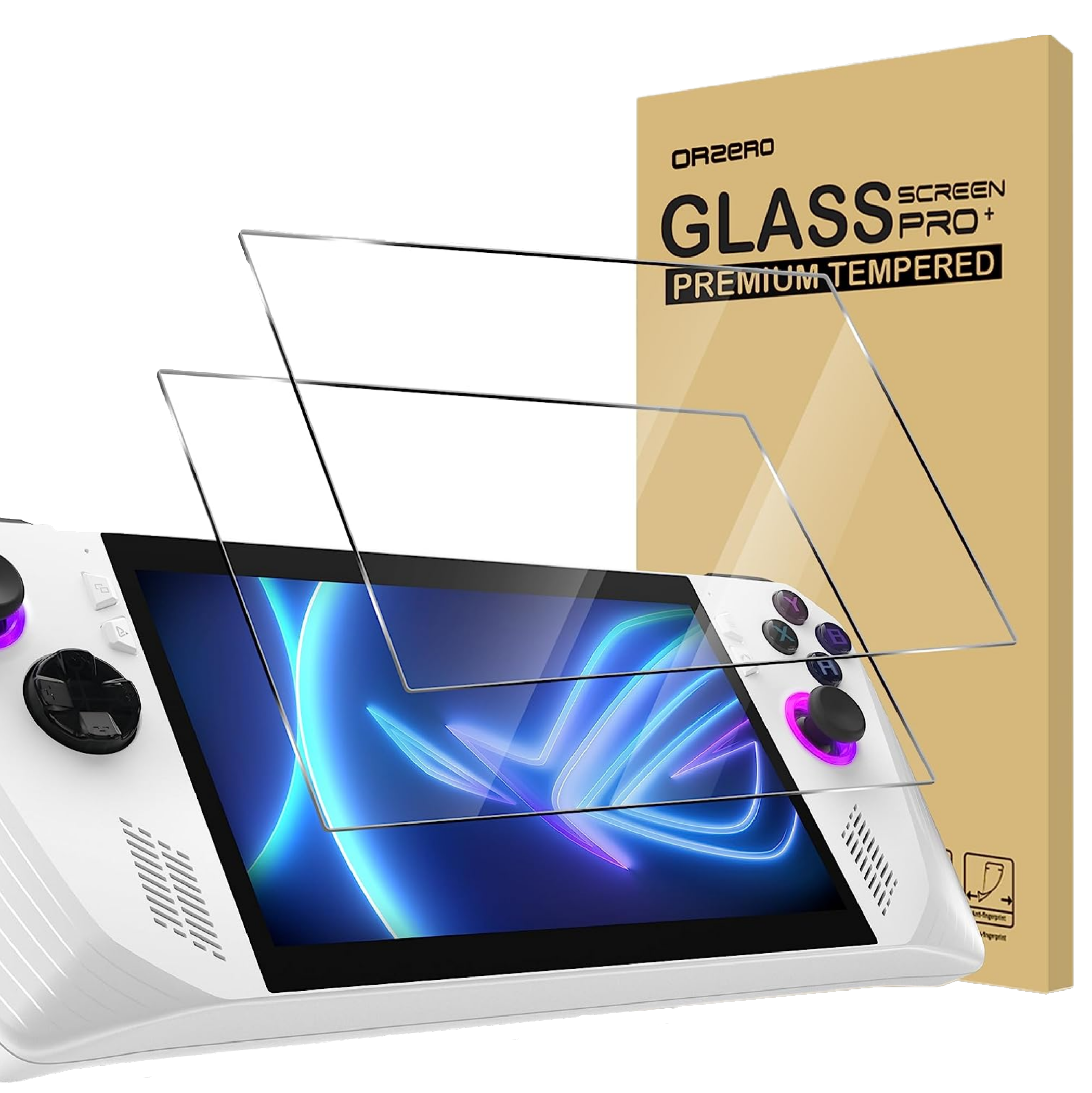 Orzero's ROG Ally screen protector 2 pack.