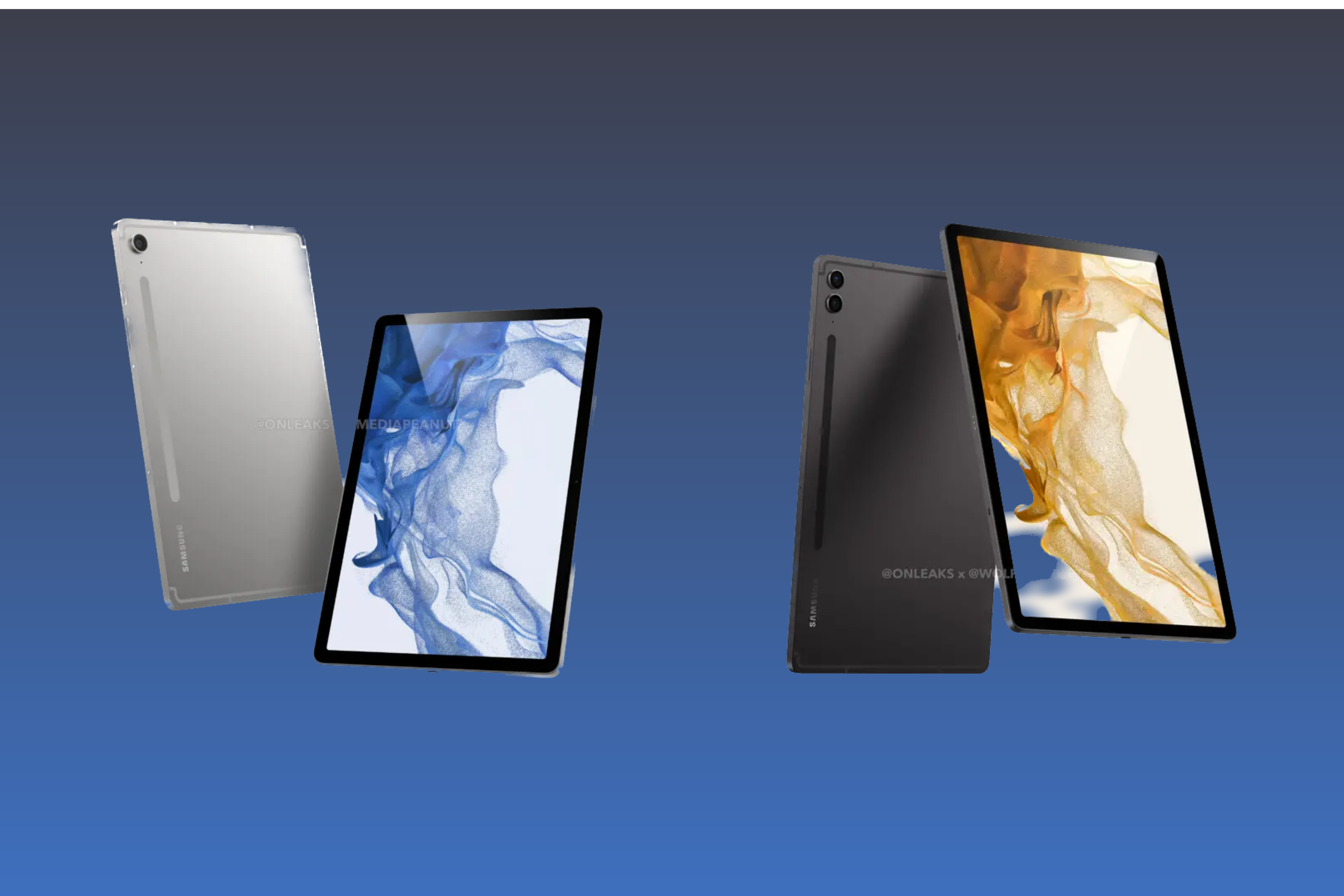 Samsung Galaxy Tab S9 FE / Galaxy Tab S9 FE Plus on gradient background