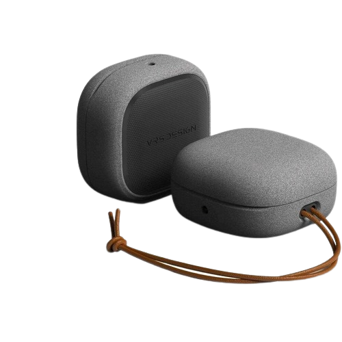VRS Design Modern Buds Case for Galaxy Buds render showing the case's from two angles; laid down flat and standing bottom side
