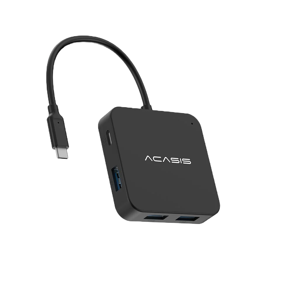 A PNG render of the Acasis 6-in-1 USB-C hub on a transparent background.