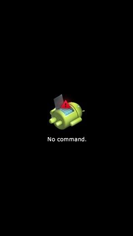 The "No command" screen in Android recovery mode
