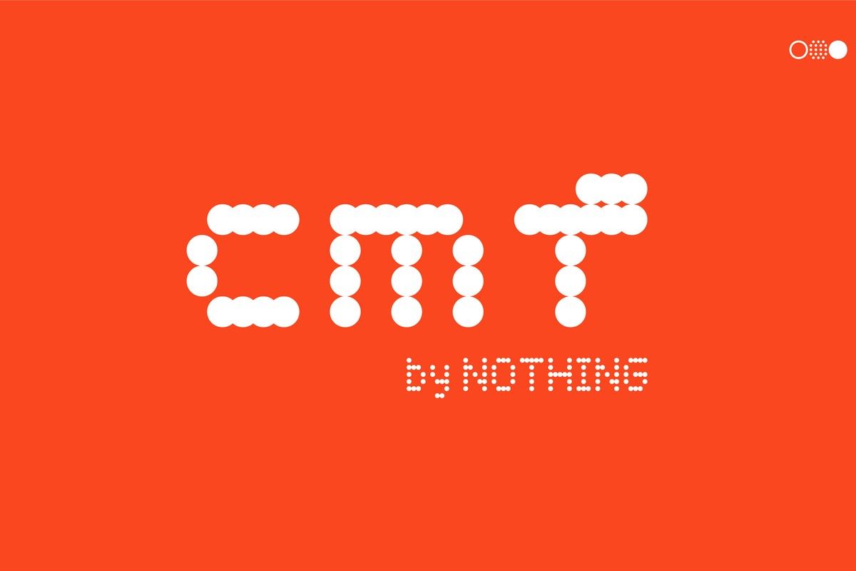 CMF de Nothing, escrito en blanco sobre fondo naranja