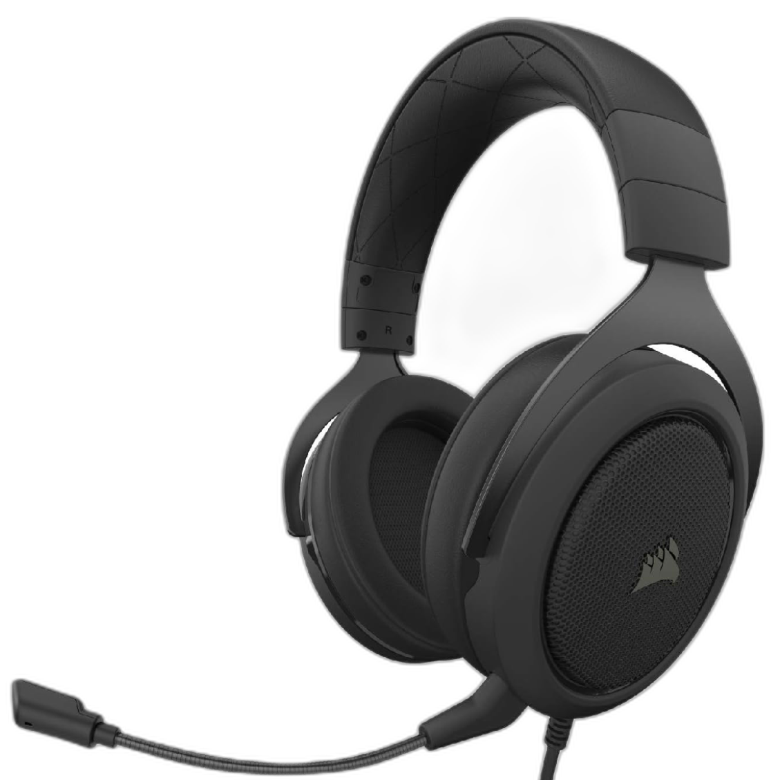 Corsair HS55 Wired Stereo Gaming Headset w mic angled to the left