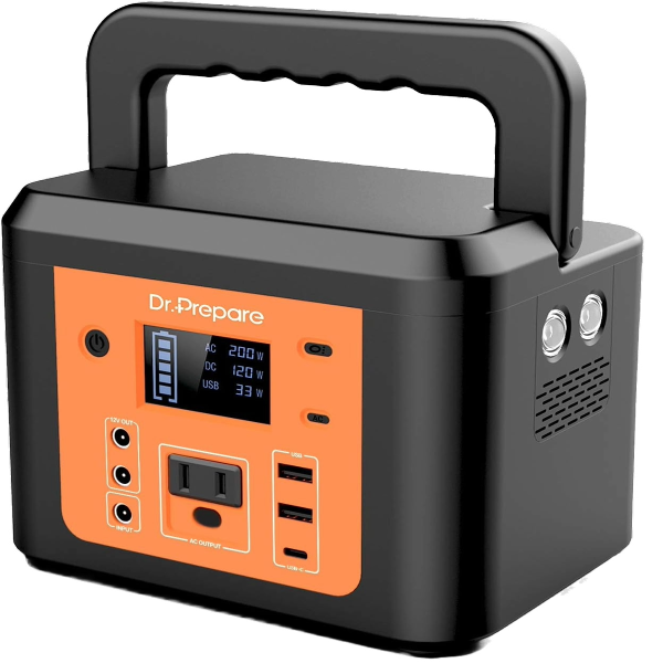 A render of the Dr Prepare 200W Power Station on a transparent background.