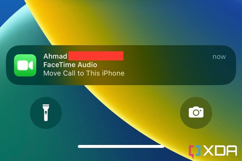 FaceTime Audio notification stating Move Call to This iPhone
