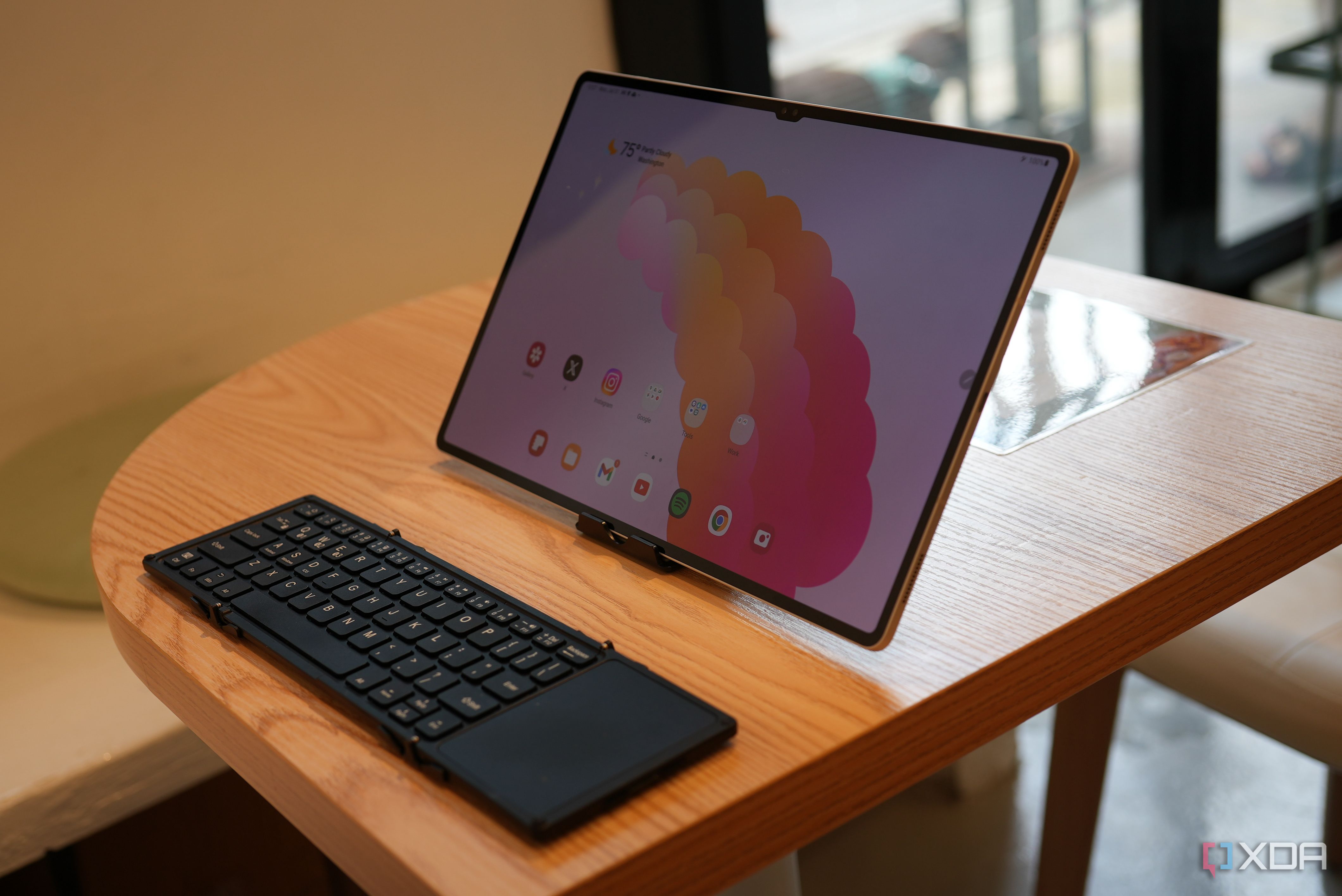 The Galaxy Tab S9 Ultra paired with a foldable keyboard