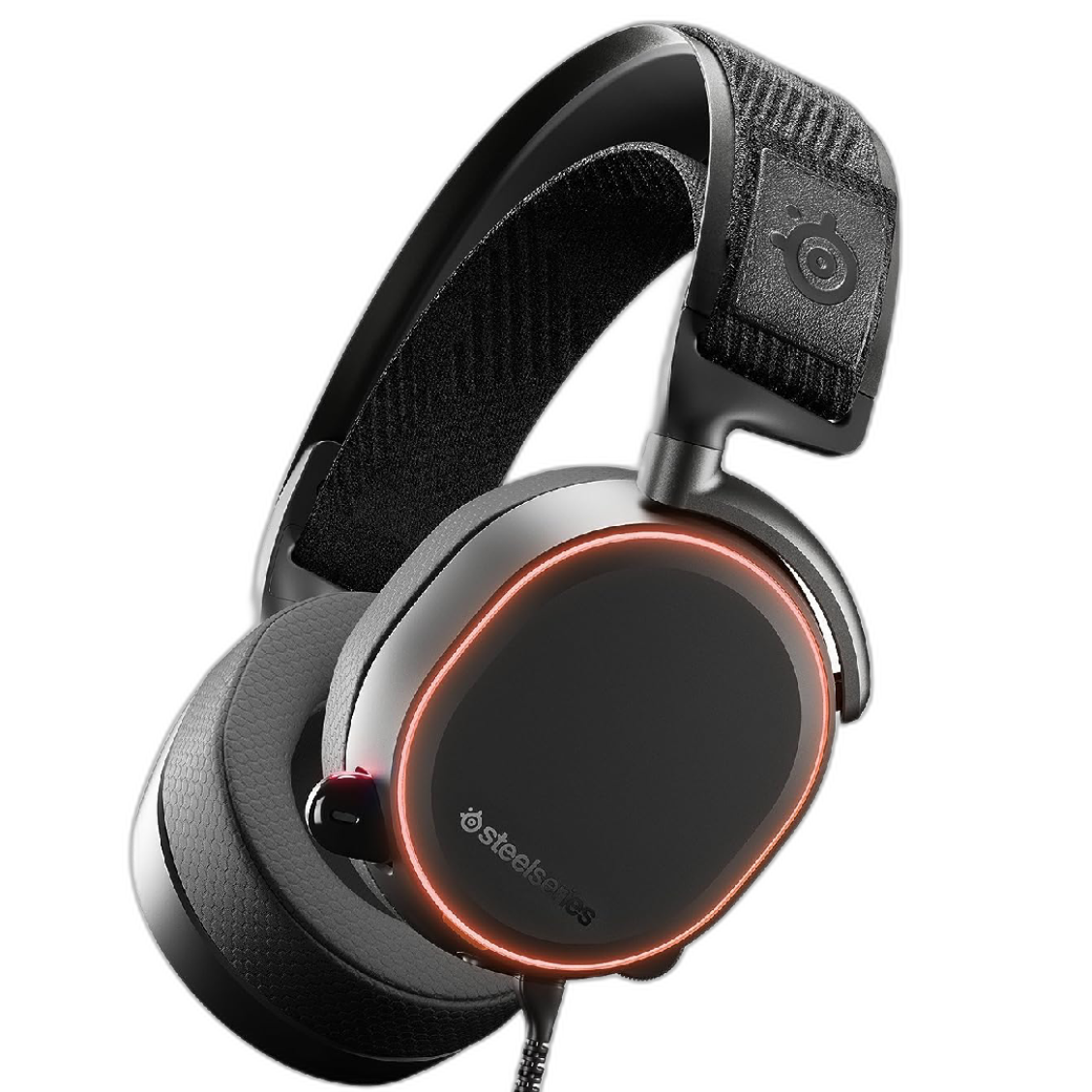 SteelSeries Arctis Pro High Fidelity Gaming Headset positioned at an angle