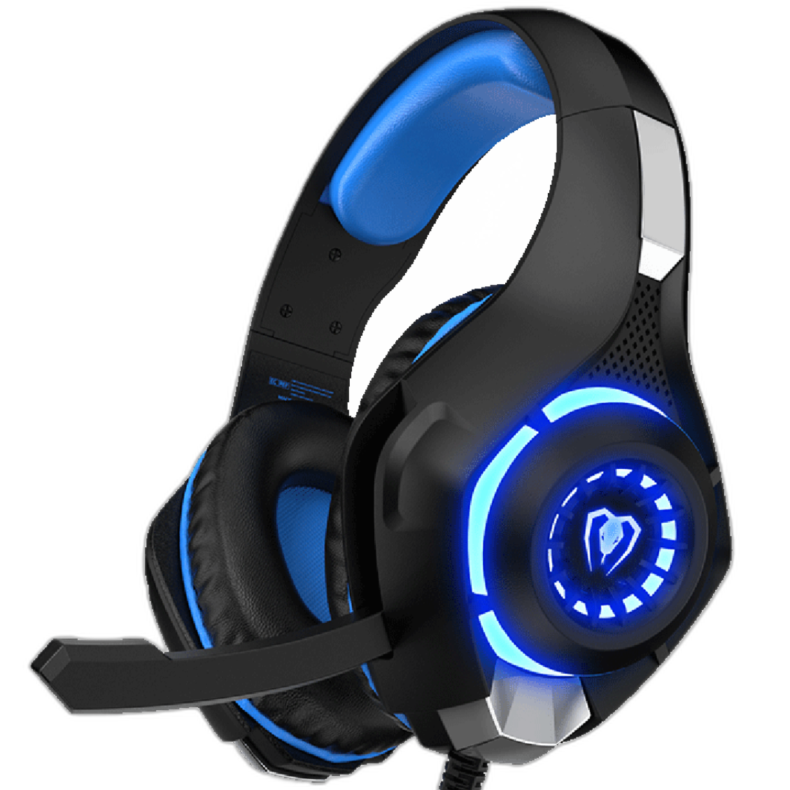 Tatybo XW1Gaming Headset w/mic lit and postioned at an angle