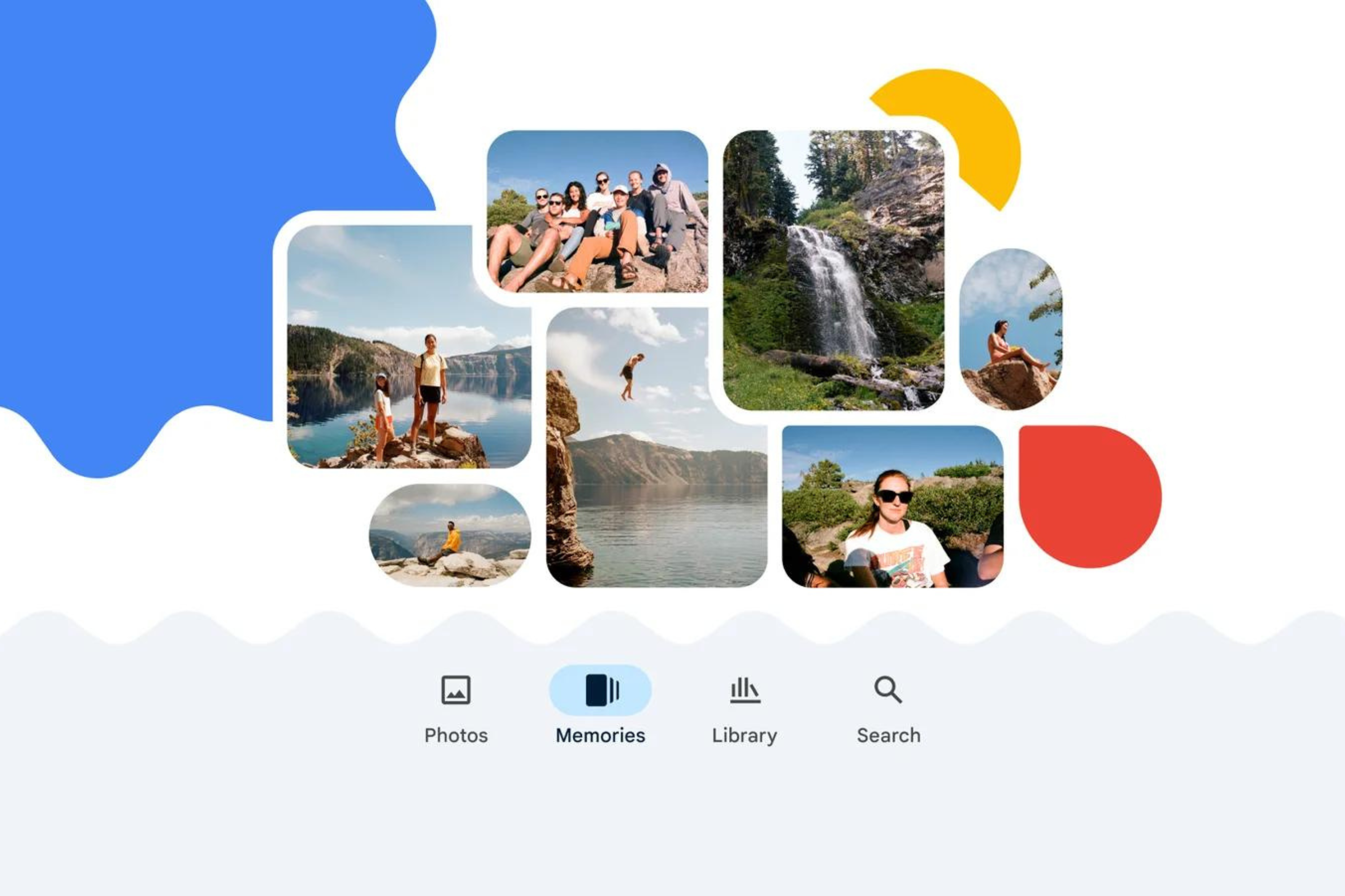 Google Photos new Memories tab with collage of photos