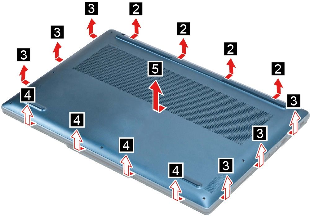 Lenovo Slim Pro 9i (2023) lower case removal.