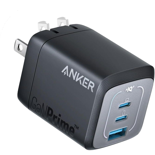 Anker_Prime_67EW_GaN_Charger showing the plug and dual charging ports