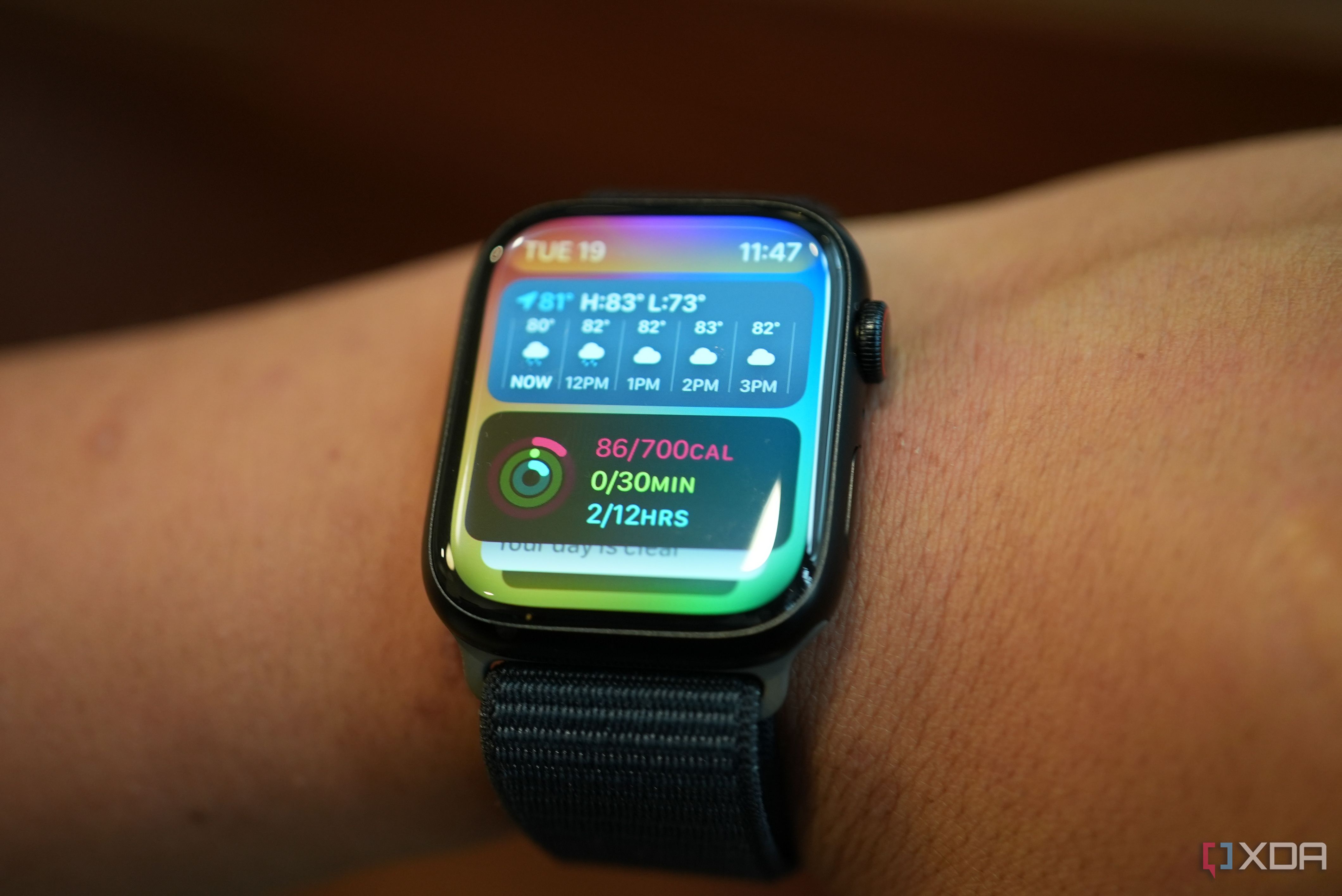 The Apple Watch 9 smart stack widgets.