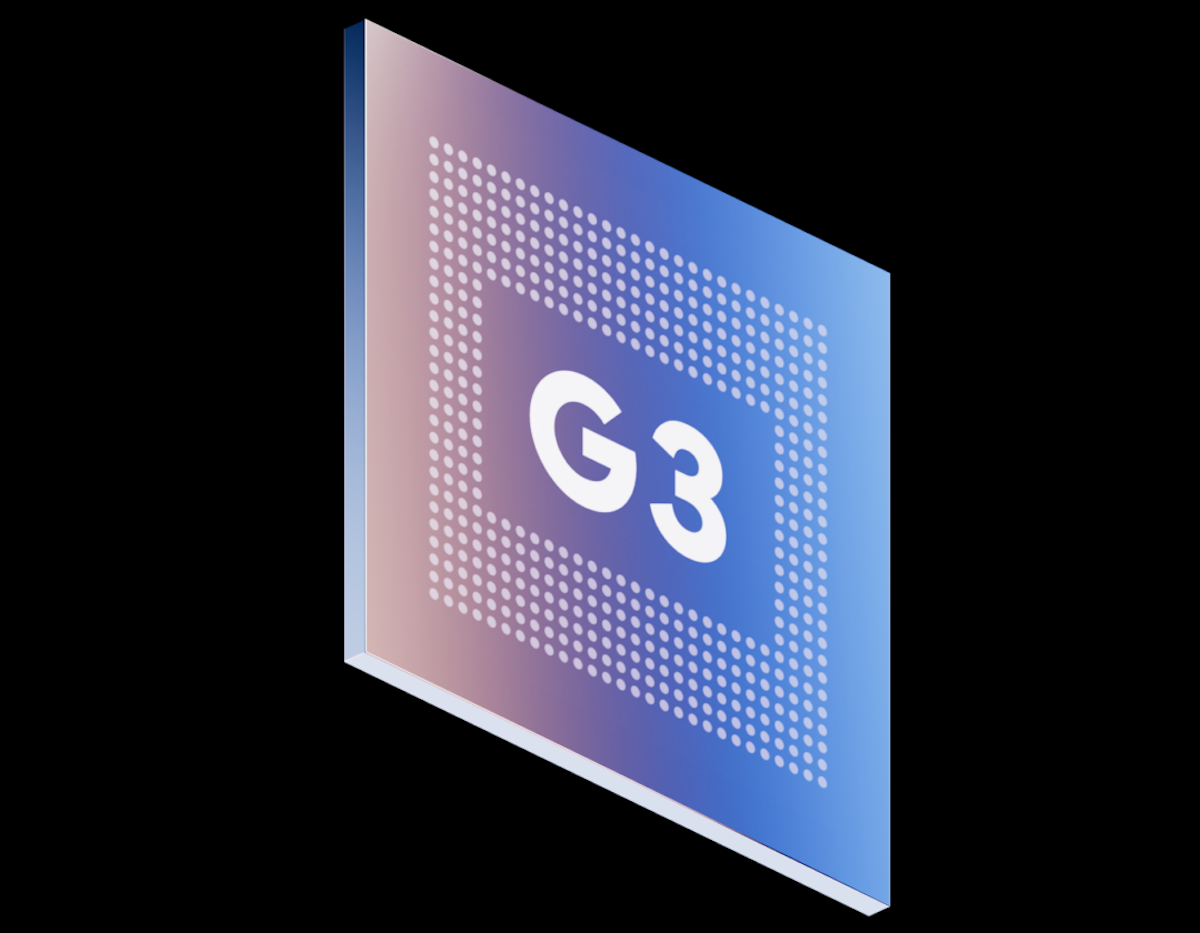 An image showing a render of Google's Tensor G3 chip.