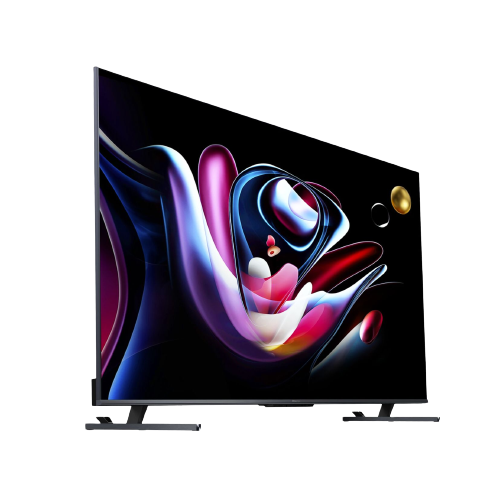 A render showing the Hisense U8K ULED 4K TV with a color abstract wallpaper.